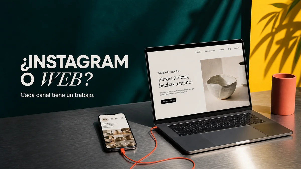 Un perfil social conduce a una web propia y termina en una conversación con el negocio